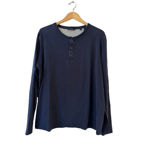 Vince Men's Long Sleeve Henley Shirt Top - Picture 1 of 8